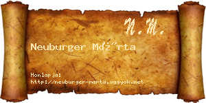 Neuburger Márta névjegykártya
